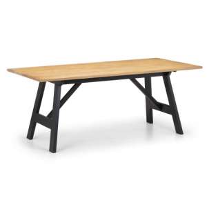 Holmes Wooden Dining Table In Black And Oak