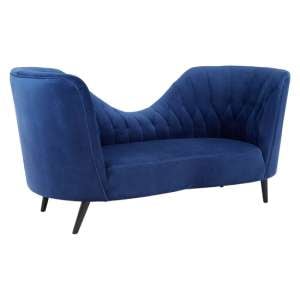 Hoggar Velvet Lounge Chaise Chair In Midnight Blue