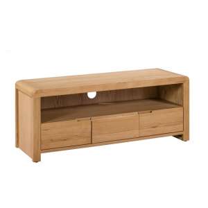 Holborn Wooden TV Stand Rectangular In Oak With 3 Drawers
