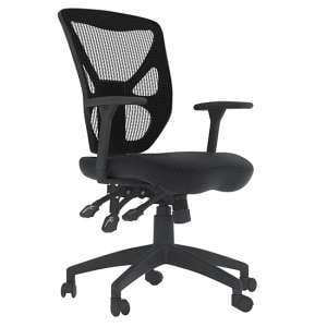 Holford Mesh Fabric Adjustable Home And Office Chair In Black