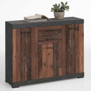 Holte Wooden Medium Sideboard In Matera And Old Style Dark