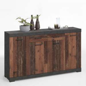 Holte Wooden Large Sideboard In Matera And Old Style Dark