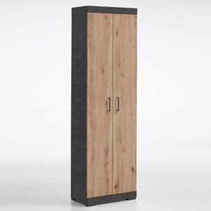 Holte Hallway Wardrobe In Matera And Artisan Oak With 2 Doors
