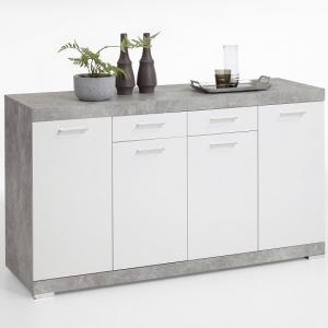 Holte Wooden Sideboard In Light Atelier And Glossy White