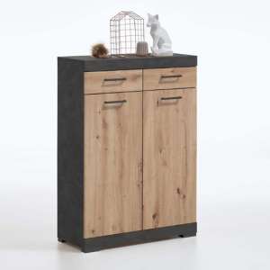 Holte Wooden Shoe Storage Cabinet In Matera And Artisan Oak