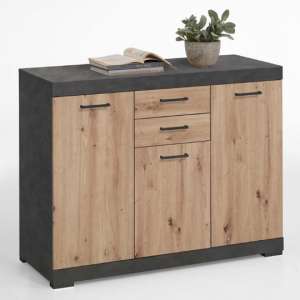 Holte Wooden Medium Sideboard In Matera And Artisan Oak