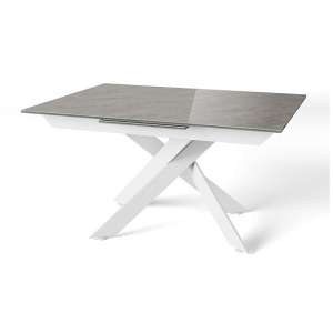 Loftus Ceramic Extending Dining Table In Light Grey