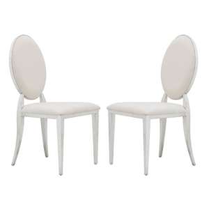 Holyoke Cream Velvet Dining Chairs In Pair