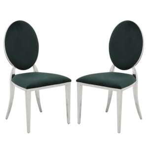Holyoke Green Velvet Dining Chairs In Pair