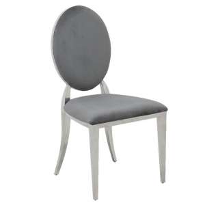 Holyoke Velvet Dining Chair In Dark Grey