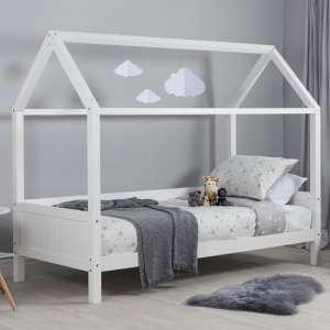 Home Wooden Single Bed In White