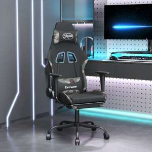 Homer Fabric Swivel Gaming Chair In Black And Camouflage