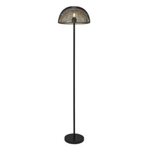 Honeycomb Floor Lamp In Black Outer With Gold Inner