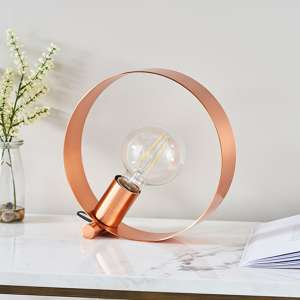 Hoop Table Lamp In Brushed Copper