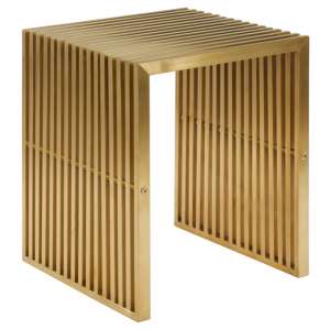 Fafnir Square Edge Metal Side Table In Golden    