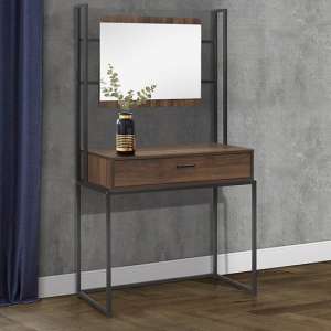 Houston Wooden Dressing Table And Mirror In Walnut