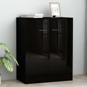 Hova High Gloss Sideboard With 2 Doors In Black