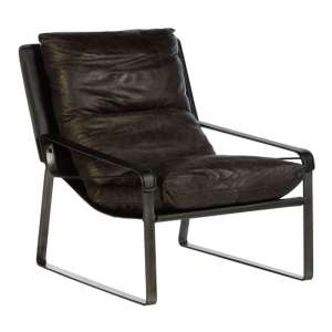 Hoxman Faux Leather Lounge Chaise Chair In Dark Brown