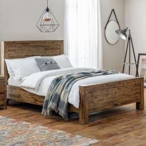 Hania Wooden Super King Size Bed In Rustic Oak