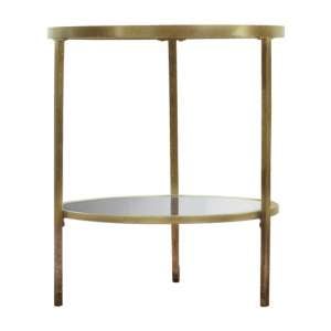 Hobson Clear Glass Side Table With Champagne Frame