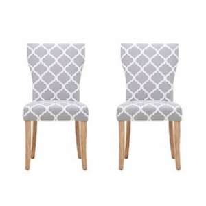 Harthill Patterned Dining Chair In Pair