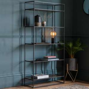 Hurston Metal Shelving Display Unit In Antique Gold