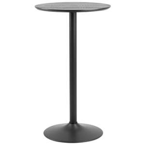 Ibika Small Wooden Bar Table In Ash Black With Black Base