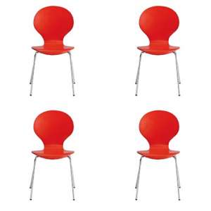 Irvine Set Of 4 Dining Chairs In Red