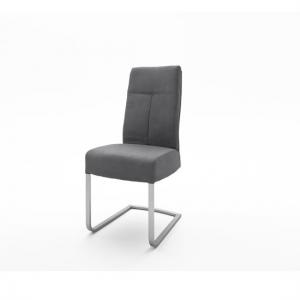 Ibsen Modern Dining Chair In Leather Look Anthracite