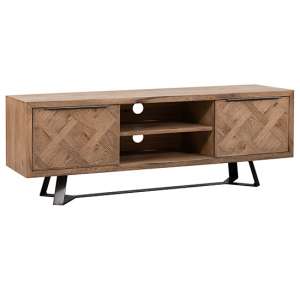 Idaho Wooden 2 Doors And 1 Shelf TV Stand In Aged Grey Oak