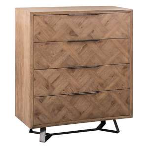 Idaho Wooden Chest Of 4 Drawers In Aged Grey Oak