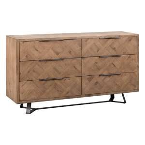Idaho Wooden Chest Of 6 Drawers In Aged Grey Oak