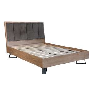 Idaho Wooden King Size Bed In Aged Grey Oak