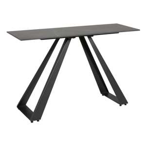 Iker Rectangular Console Table In Grey With Black Legs