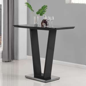 Ilko Rectangular Glass Top High Gloss Bar Table In Black