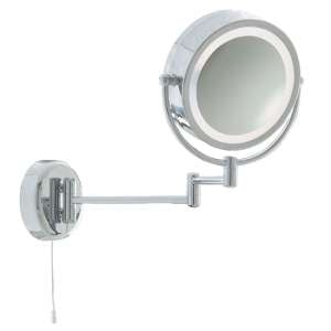 Illuminated Bathroom Mirror With Swing Arm In Chrome