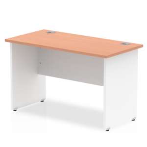 Impales 600mm Computer Desk In Beech And White Panel End Leg
