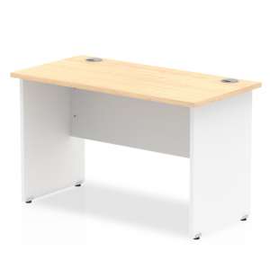 Impales 600mm Computer Desk In Maple And White Panel End Leg