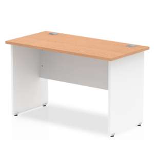 Impales 600mm Computer Desk In Oak And White Panel End Leg
