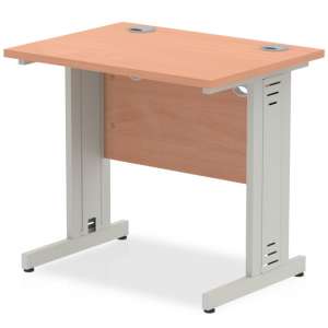 Impels 800mm Computer Desk In Beech And Silver Managed Leg