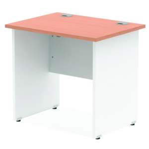 Impels 800mm Computer Desk In Beech And White Panel End Leg