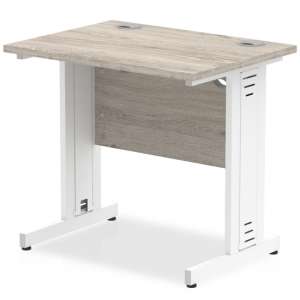 Impels 800mm Computer Desk In Grey And White Managed Leg