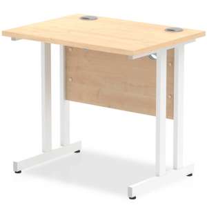 Impels 800mm Computer Desk In Maple And White Cantilever Leg