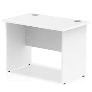 Impulse 600mm Computer Desk In White With Panel End Leg
