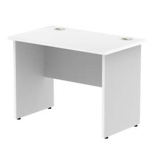 Impulse 800mm Computer Desk In White With Panel End Leg