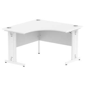 Impulse Corner Computer Desk In White And White Managed Leg