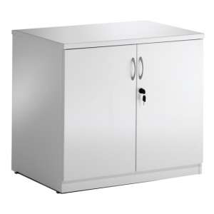 Impulse High Gloss Storage Cupboard In White