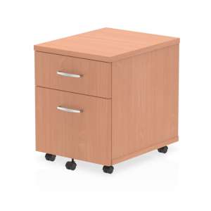 Impulse Wooden 2 Drawers Mobile Pedestal In Beech
