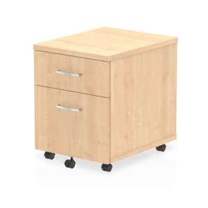 Impulse Wooden 2 Drawers Mobile Pedestal In Maple