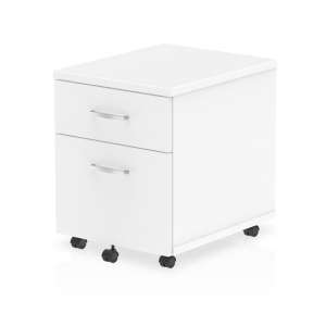 Impulse Wooden 2 Drawers Mobile Pedestal In White